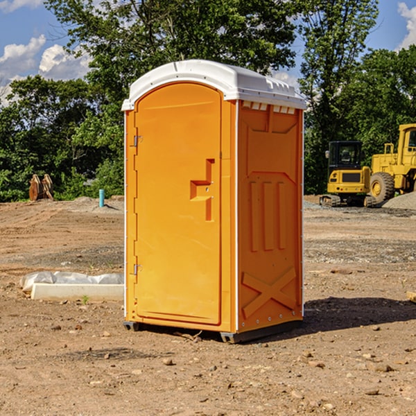 how often are the porta potties cleaned and serviced during a rental period in Emerson